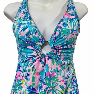 Lilly Pulitzer Brenta tankini top in Blue Ibiza Cabana Cocktail. Size 2. NWTs